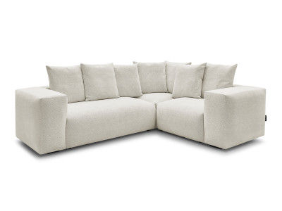 Canapé d'angle fixe modulable VOLTAIRE avec 1 chauffeuse 2 places, 1 angle et 1 chauffeuse 1 place tissu chiné