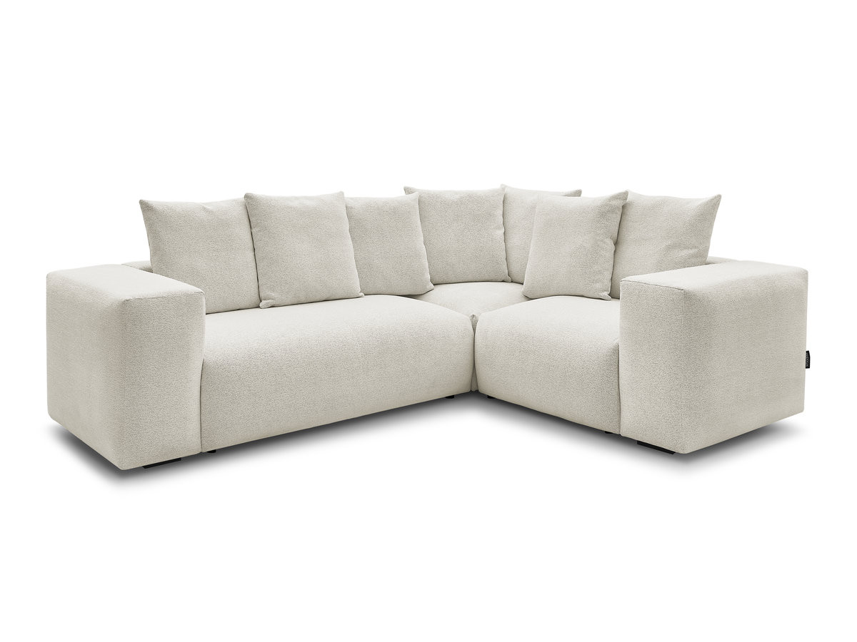 Canapé d'angle fixe modulable VOLTAIRE avec 1 chauffeuse 2 places, 1 angle et 1 chauffeuse 1 place tissu chiné