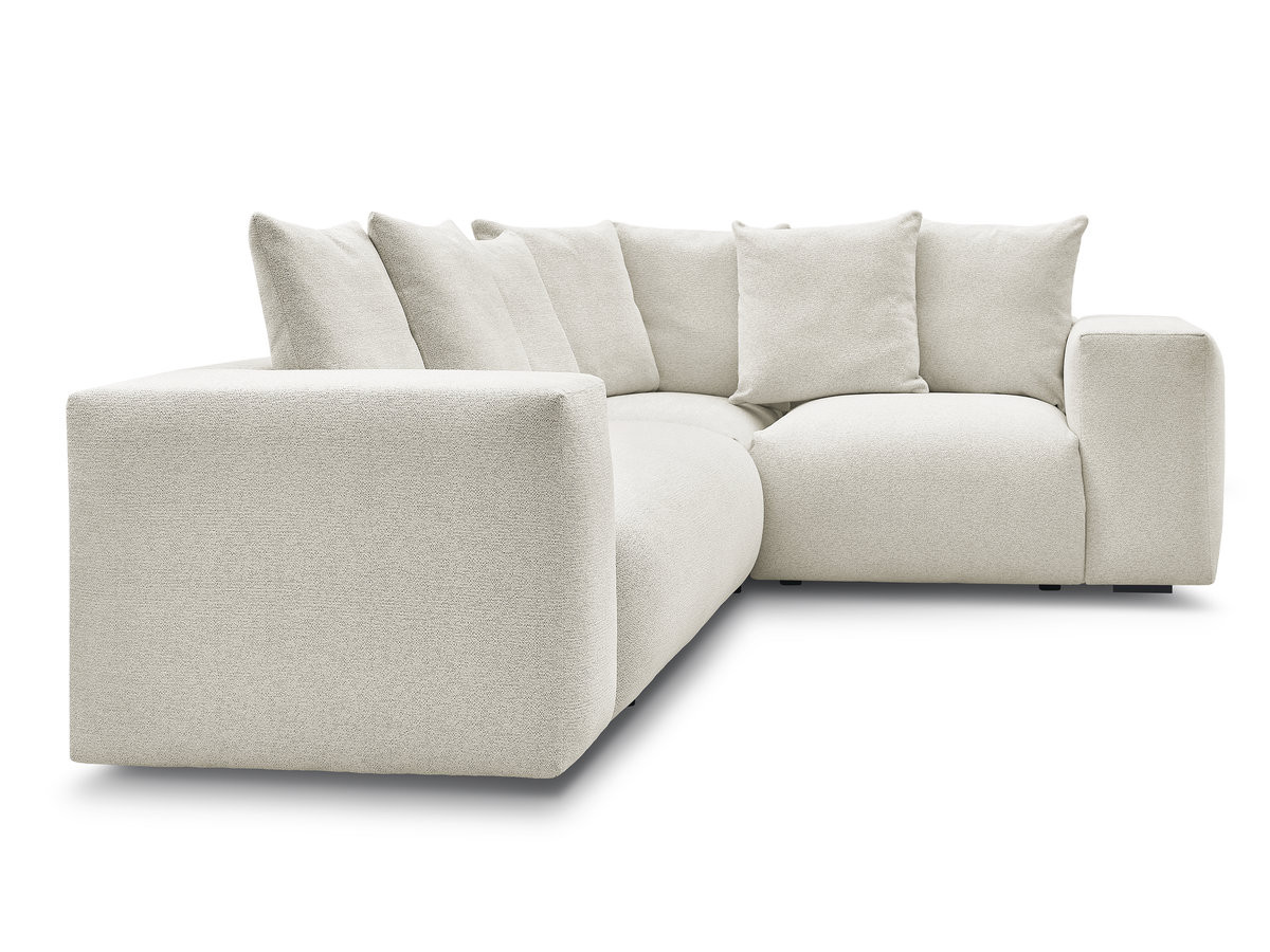 Canapé d'angle fixe modulable VOLTAIRE avec 1 chauffeuse 2 places, 1 angle et 1 chauffeuse 1 place tissu chiné