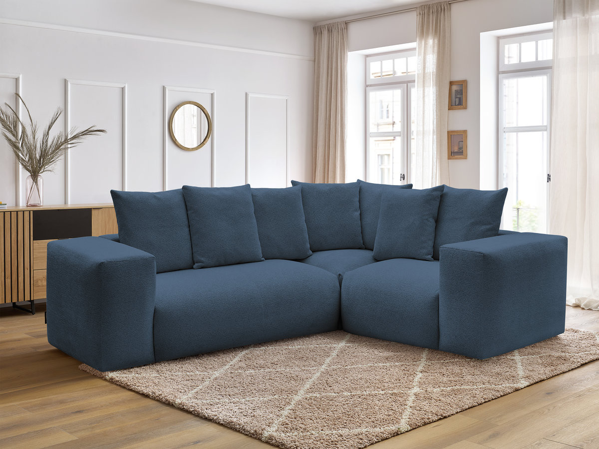 Canapé d'angle fixe modulable VOLTAIRE avec 1 chauffeuse 2 places, 1 angle et 1 chauffeuse 1 place tissu chiné