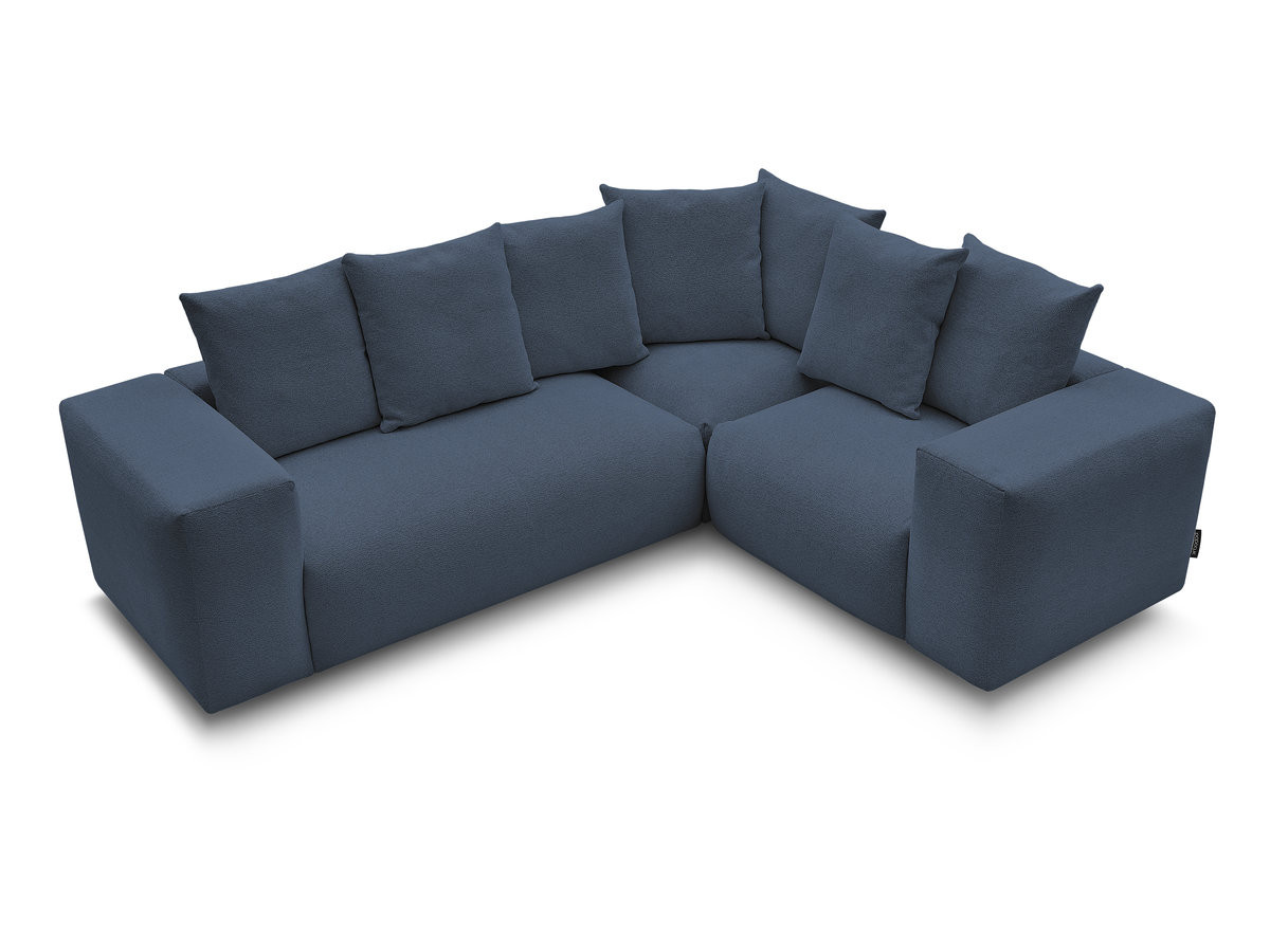 Canapé d'angle fixe modulable VOLTAIRE avec 1 chauffeuse 2 places, 1 angle et 1 chauffeuse 1 place tissu chiné