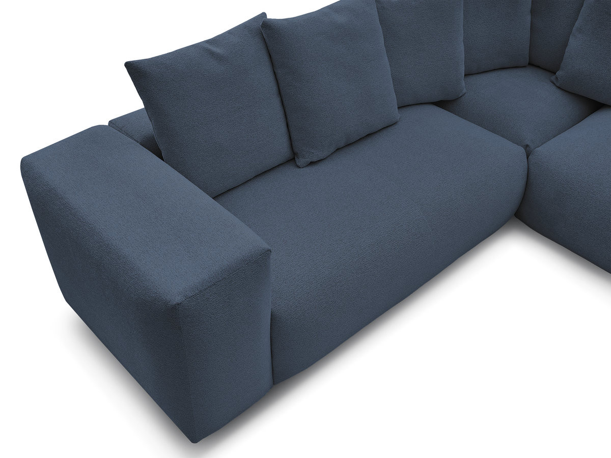Canapé d'angle fixe modulable VOLTAIRE avec 1 chauffeuse 2 places, 1 angle et 1 chauffeuse 1 place tissu chiné