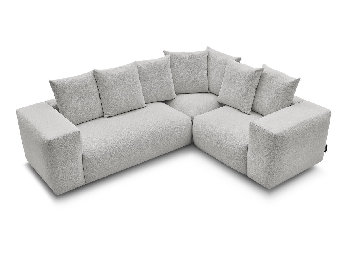 Canapé d'angle fixe modulable VOLTAIRE avec 1 chauffeuse 2 places, 1 angle et 1 chauffeuse 1 place tissu chiné