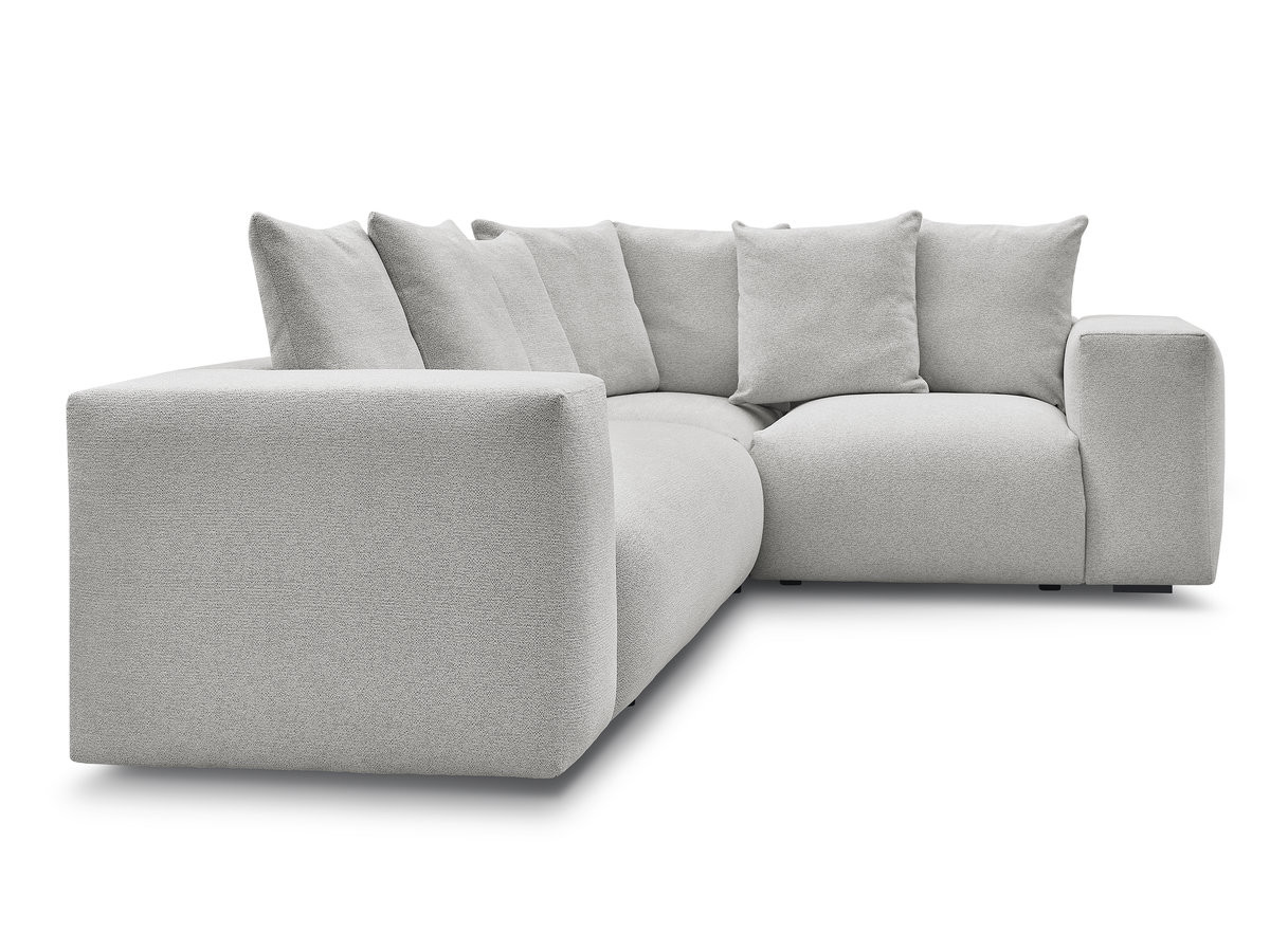 Canapé d'angle fixe modulable VOLTAIRE avec 1 chauffeuse 2 places, 1 angle et 1 chauffeuse 1 place tissu chiné