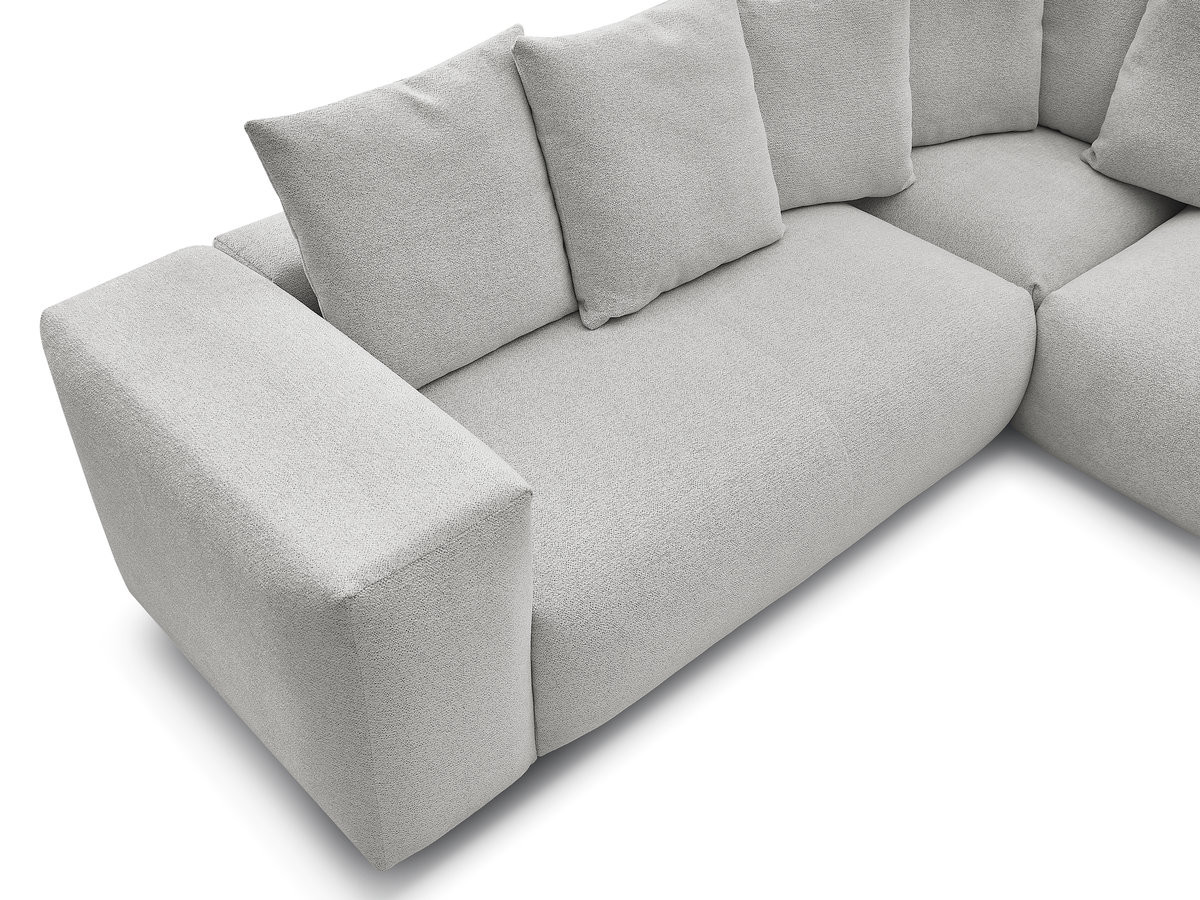 Canapé d'angle fixe modulable VOLTAIRE avec 1 chauffeuse 2 places, 1 angle et 1 chauffeuse 1 place tissu chiné