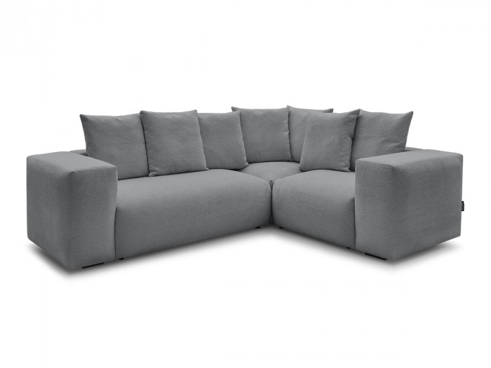 Canapé d'angle fixe modulable VOLTAIRE avec 1 chauffeuse 2 places, 1 angle et 1 chauffeuse 1 place tissu chiné