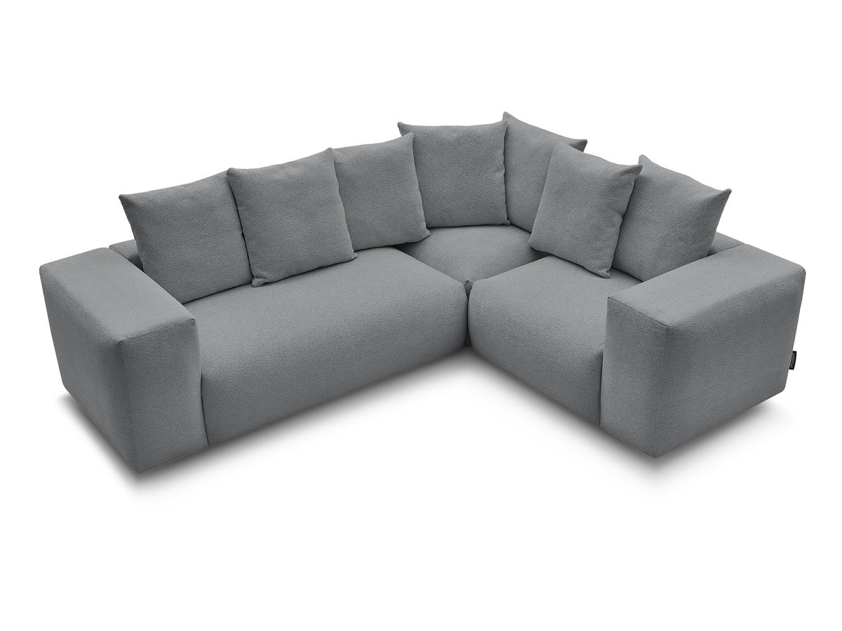 Canapé d'angle fixe modulable VOLTAIRE avec 1 chauffeuse 2 places, 1 angle et 1 chauffeuse 1 place tissu chiné