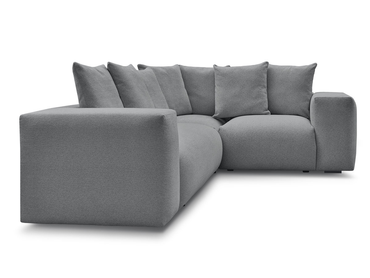 Canapé d'angle fixe modulable VOLTAIRE avec 1 chauffeuse 2 places, 1 angle et 1 chauffeuse 1 place tissu chiné