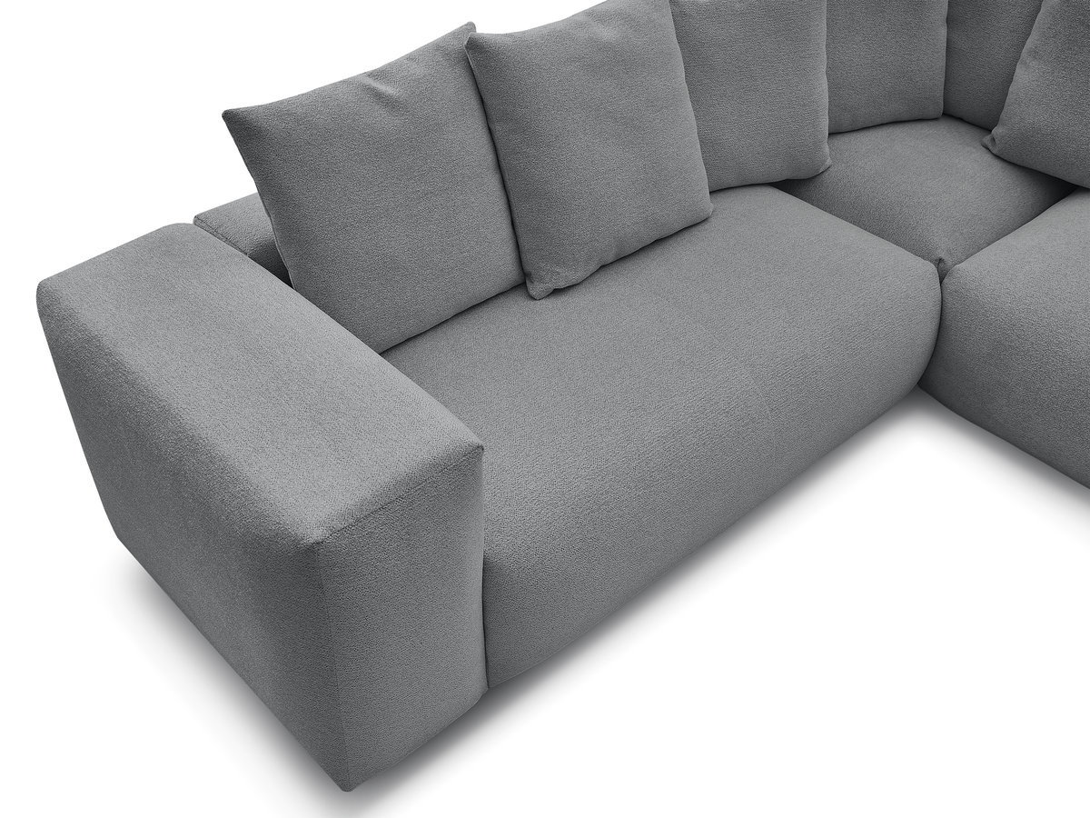 Canapé d'angle fixe modulable VOLTAIRE avec 1 chauffeuse 2 places, 1 angle et 1 chauffeuse 1 place tissu chiné
