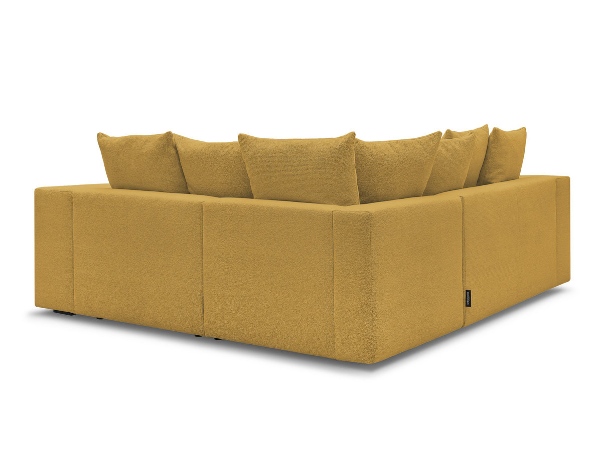 Canapé d'angle fixe modulable VOLTAIRE avec 1 chauffeuse 2 places, 1 angle et 1 chauffeuse 1 place tissu chiné