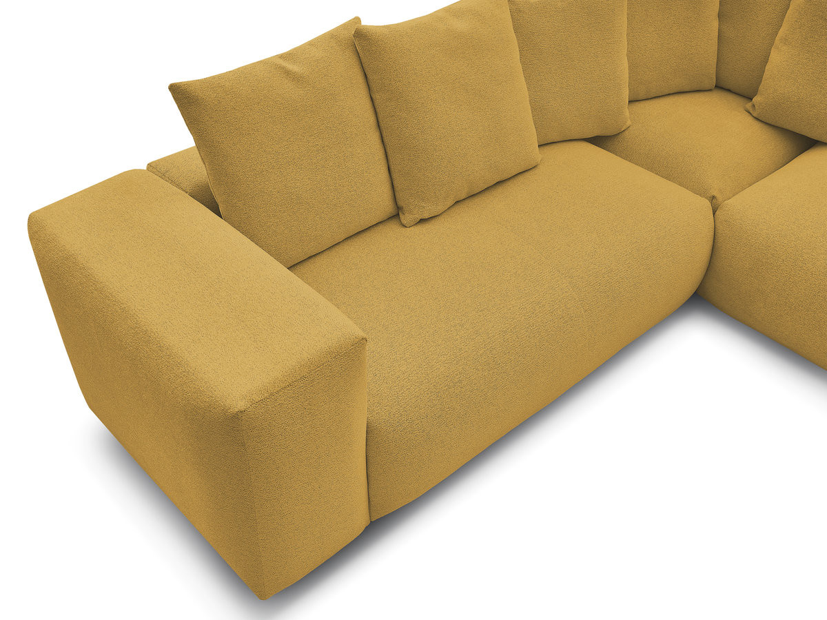 Canapé d'angle fixe modulable VOLTAIRE avec 1 chauffeuse 2 places, 1 angle et 1 chauffeuse 1 place tissu chiné