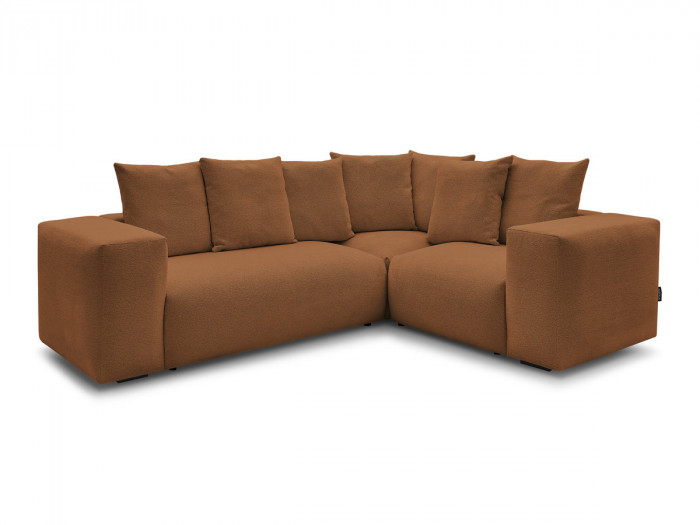 Canapé d'angle fixe modulable VOLTAIRE avec 1 chauffeuse 2 places, 1 angle et 1 chauffeuse 1 place tissu chiné