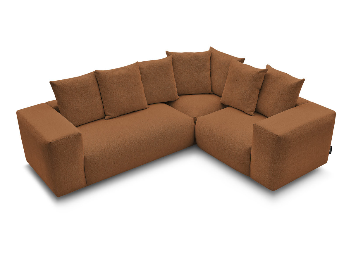 Canapé d'angle fixe modulable VOLTAIRE avec 1 chauffeuse 2 places, 1 angle et 1 chauffeuse 1 place tissu chiné