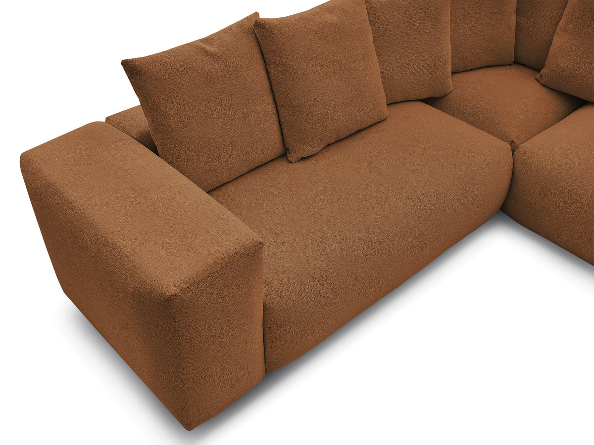 Canapé d'angle fixe modulable VOLTAIRE avec 1 chauffeuse 2 places, 1 angle et 1 chauffeuse 1 place tissu chiné