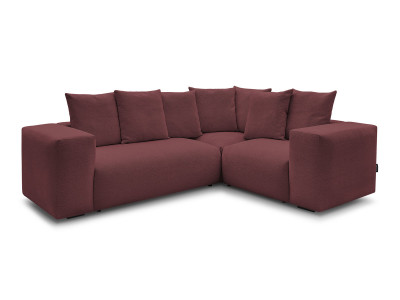 Canapé d'angle fixe modulable VOLTAIRE avec 1 chauffeuse 2 places, 1 angle et 1 chauffeuse 1 place tissu chiné
