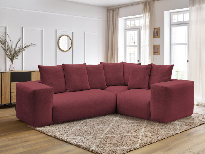 Canapé d'angle fixe modulable VOLTAIRE avec 1 chauffeuse 2 places, 1 angle et 1 chauffeuse 1 place tissu chiné
