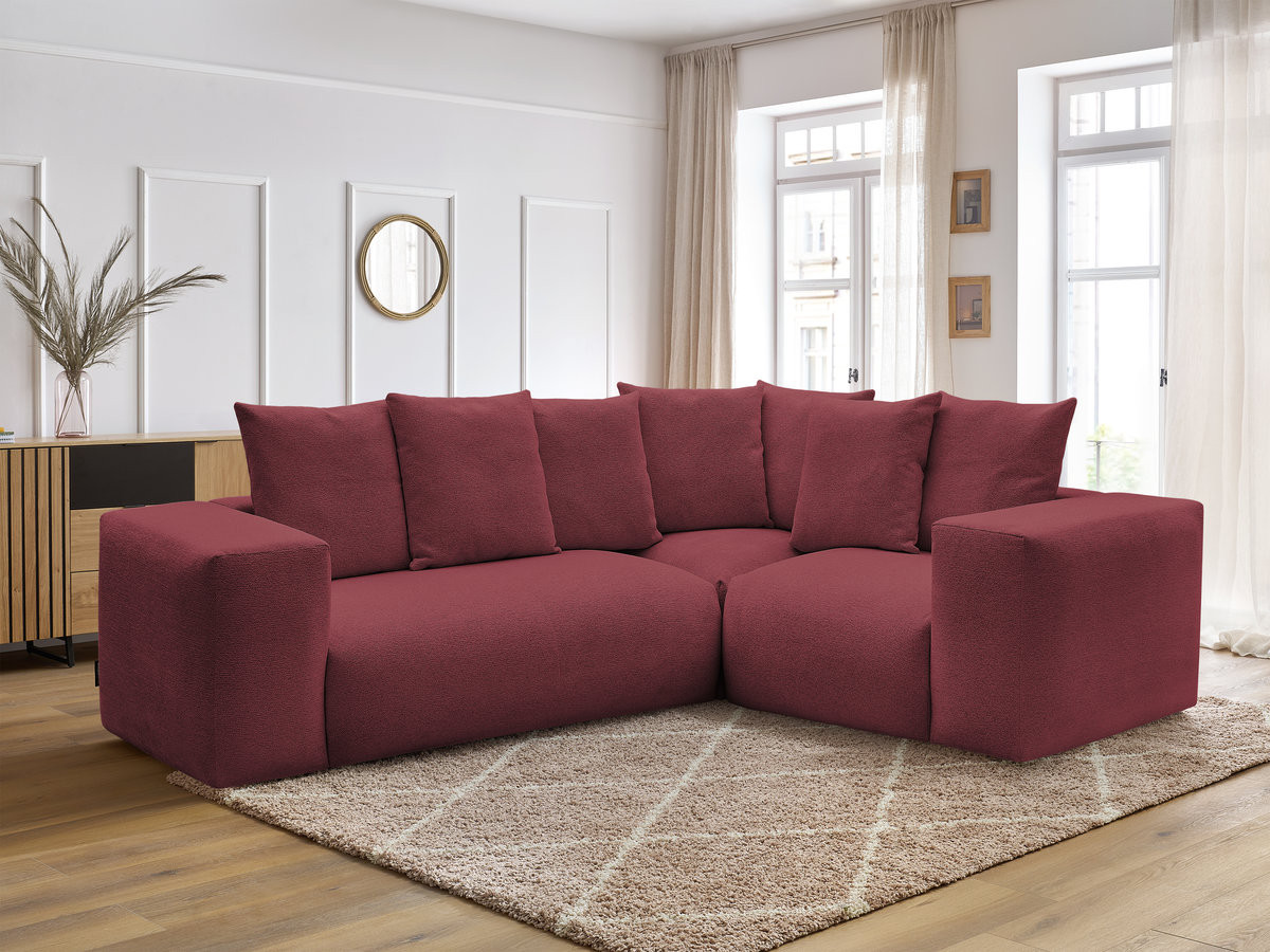 Canapé d'angle fixe modulable VOLTAIRE avec 1 chauffeuse 2 places, 1 angle et 1 chauffeuse 1 place tissu chiné