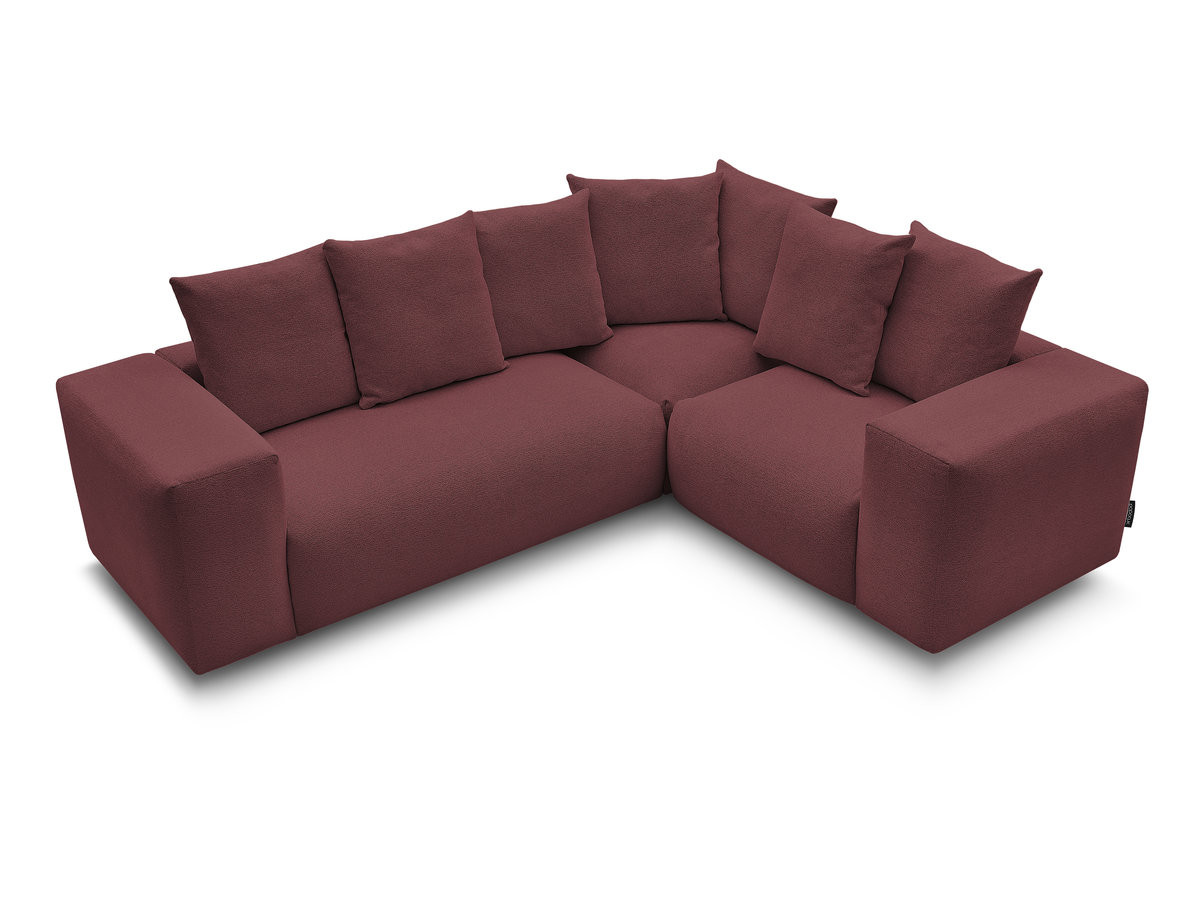 Canapé d'angle fixe modulable VOLTAIRE avec 1 chauffeuse 2 places, 1 angle et 1 chauffeuse 1 place tissu chiné