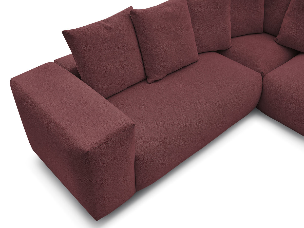 Canapé d'angle fixe modulable VOLTAIRE avec 1 chauffeuse 2 places, 1 angle et 1 chauffeuse 1 place tissu chiné