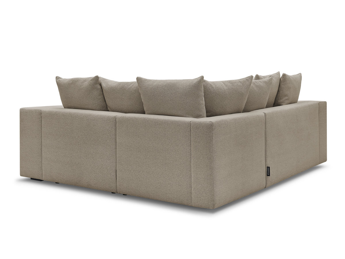 Canapé d'angle fixe modulable VOLTAIRE avec 1 chauffeuse 2 places, 1 angle et 1 chauffeuse 1 place tissu chiné