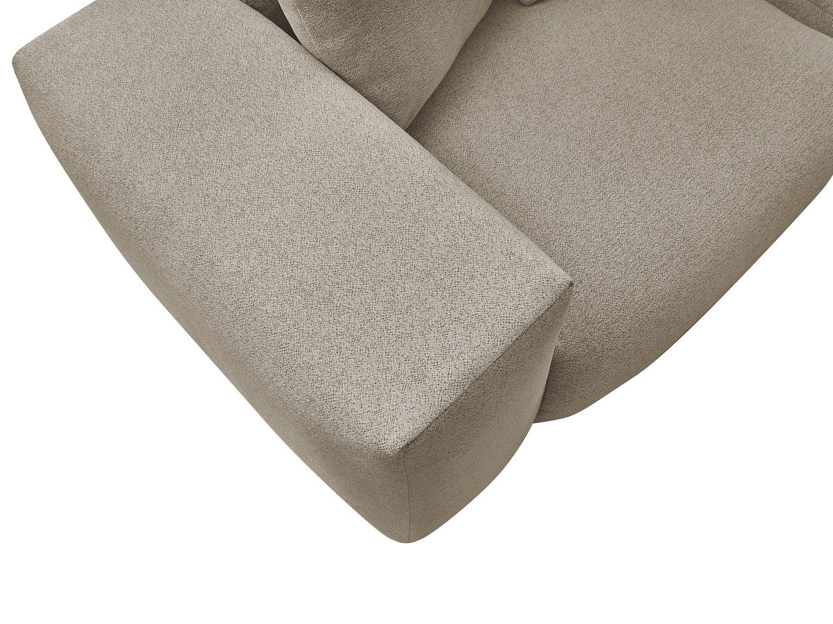 Canapé d'angle fixe modulable VOLTAIRE avec 1 chauffeuse 2 places, 1 angle et 1 chauffeuse 1 place tissu chiné