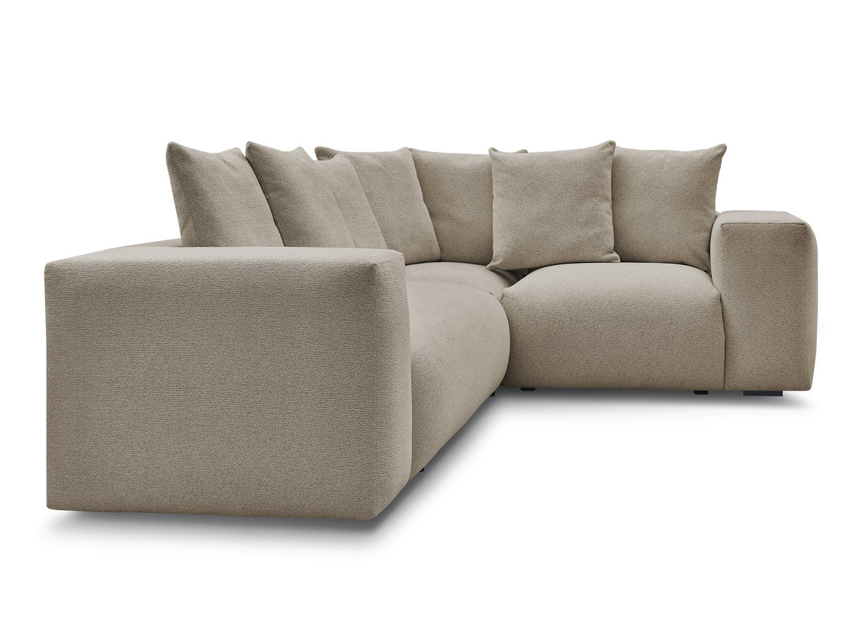 Canapé d'angle fixe modulable VOLTAIRE avec 1 chauffeuse 2 places, 1 angle et 1 chauffeuse 1 place tissu chiné