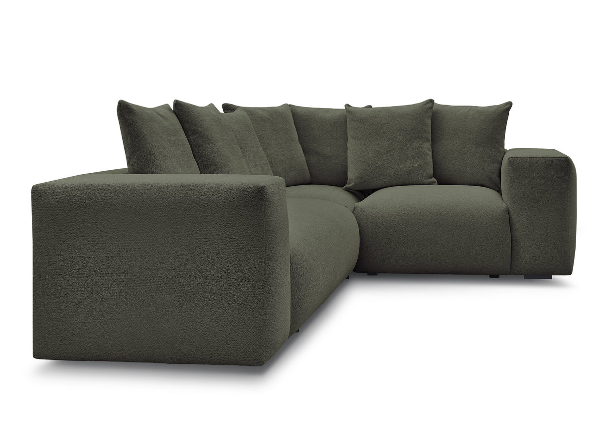 Canapé d'angle fixe modulable VOLTAIRE avec 1 chauffeuse 2 places, 1 angle et 1 chauffeuse 1 place tissu chiné