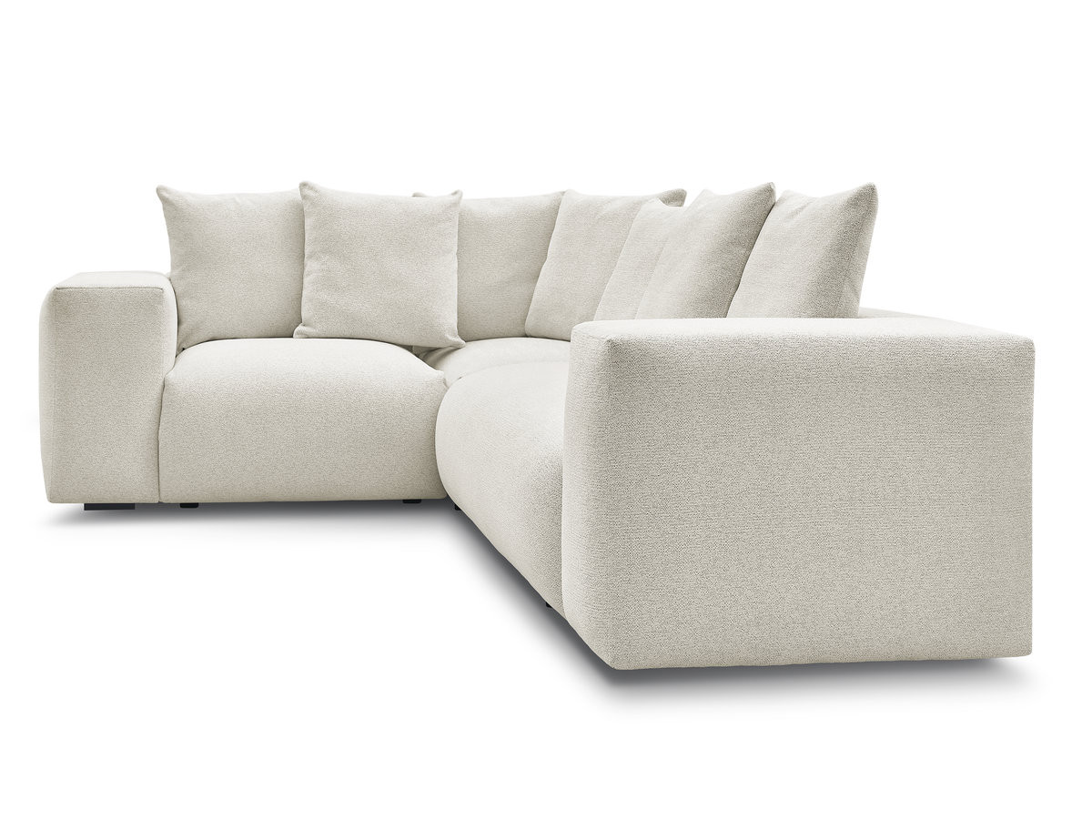 Canapé d'angle fixe modulable VOLTAIRE avec 1 chauffeuse 2 places, 1 angle et 1 chauffeuse 1 place tissu chiné