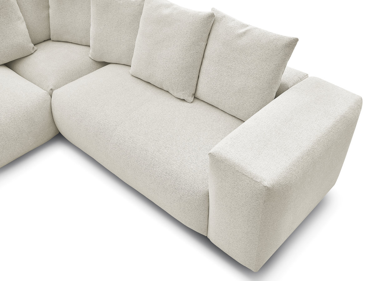 Canapé d'angle fixe modulable VOLTAIRE avec 1 chauffeuse 2 places, 1 angle et 1 chauffeuse 1 place tissu chiné