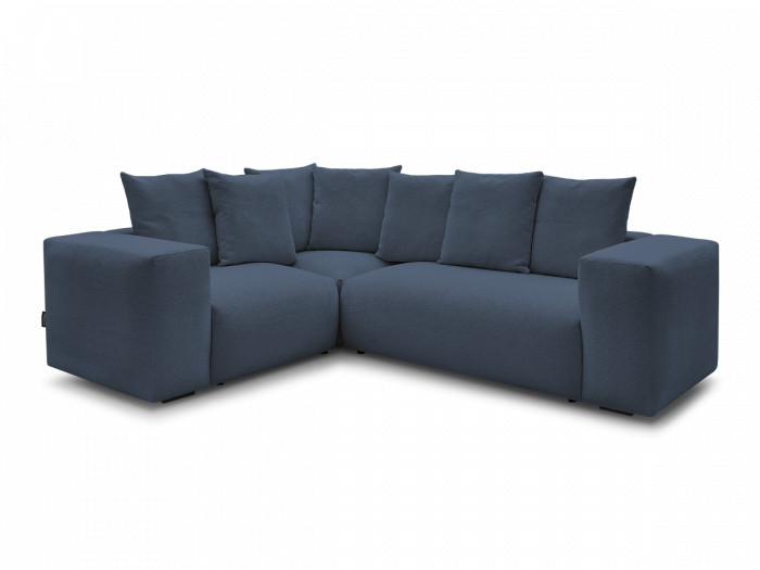 Canapé d'angle fixe modulable VOLTAIRE avec 1 chauffeuse 2 places, 1 angle et 1 chauffeuse 1 place tissu chiné