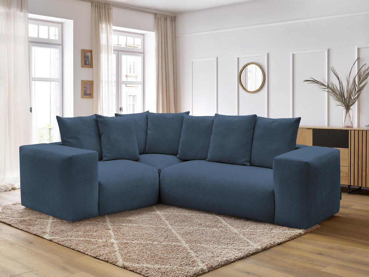 Canapé d'angle fixe modulable VOLTAIRE avec 1 chauffeuse 2 places, 1 angle et 1 chauffeuse 1 place tissu chiné