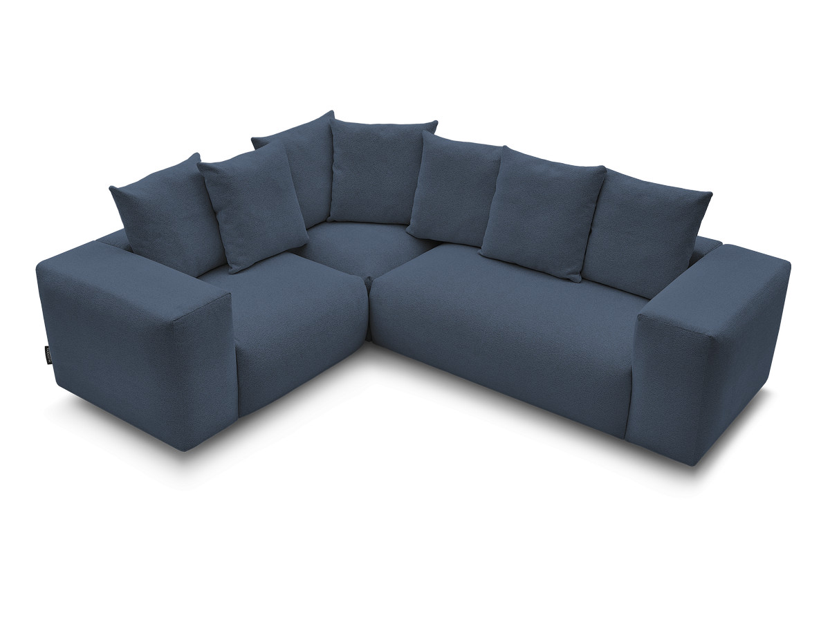 Canapé d'angle fixe modulable VOLTAIRE avec 1 chauffeuse 2 places, 1 angle et 1 chauffeuse 1 place tissu chiné