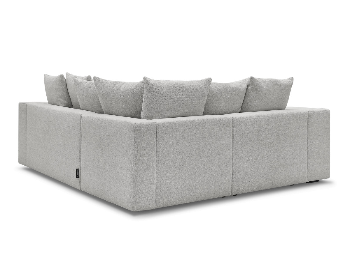 Canapé d'angle fixe modulable VOLTAIRE avec 1 chauffeuse 2 places, 1 angle et 1 chauffeuse 1 place tissu chiné