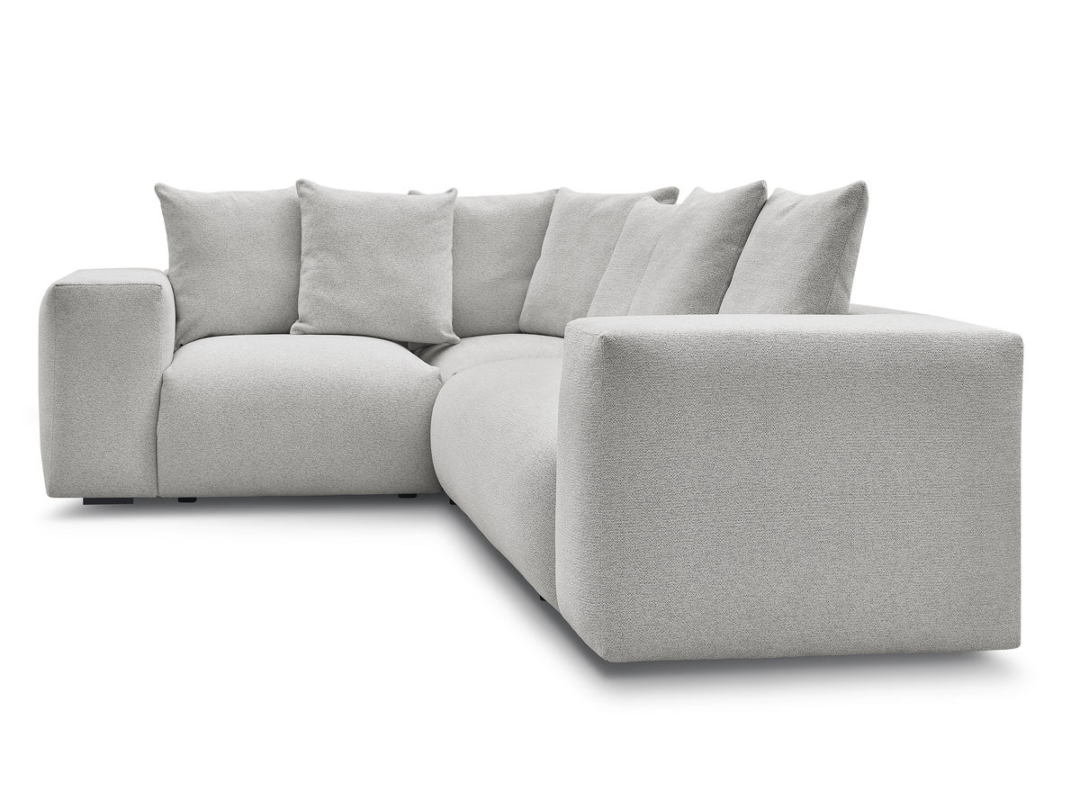Canapé d'angle fixe modulable VOLTAIRE avec 1 chauffeuse 2 places, 1 angle et 1 chauffeuse 1 place tissu chiné