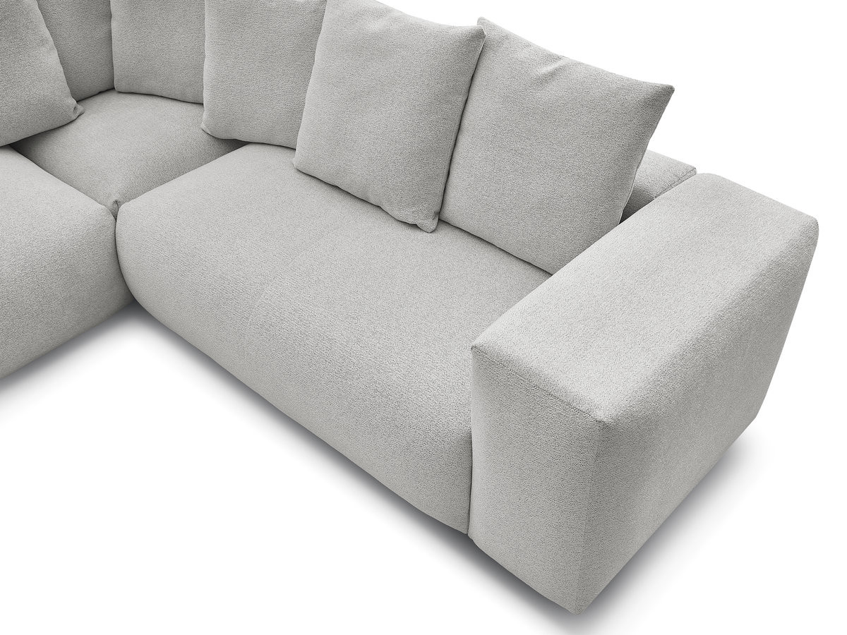 Canapé d'angle fixe modulable VOLTAIRE avec 1 chauffeuse 2 places, 1 angle et 1 chauffeuse 1 place tissu chiné