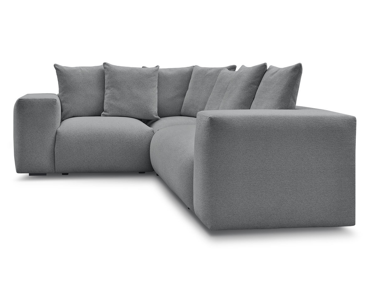 Canapé d'angle fixe modulable VOLTAIRE avec 1 chauffeuse 2 places, 1 angle et 1 chauffeuse 1 place tissu chiné