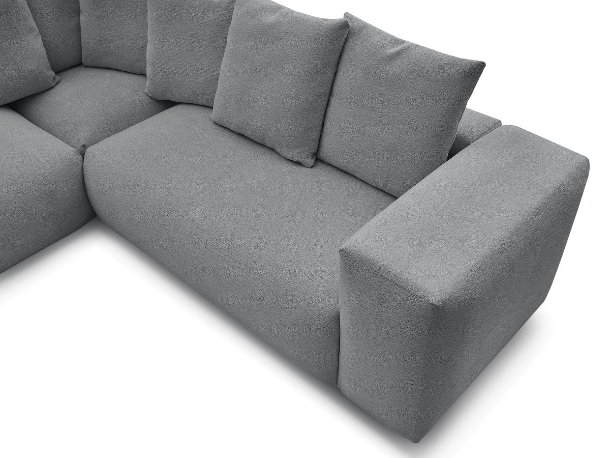 Canapé d'angle fixe modulable VOLTAIRE avec 1 chauffeuse 2 places, 1 angle et 1 chauffeuse 1 place tissu chiné