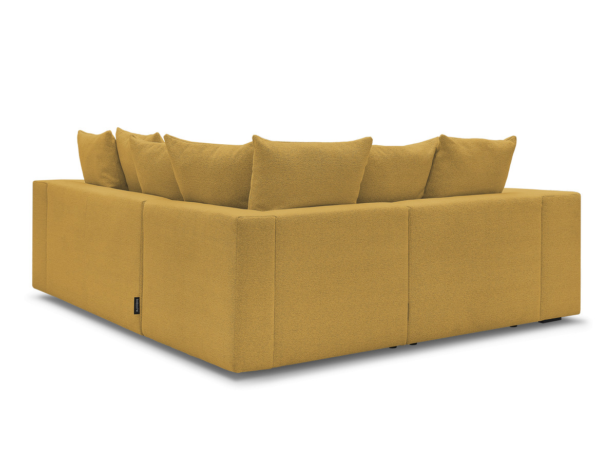 Canapé d'angle fixe modulable VOLTAIRE avec 1 chauffeuse 2 places, 1 angle et 1 chauffeuse 1 place tissu chiné