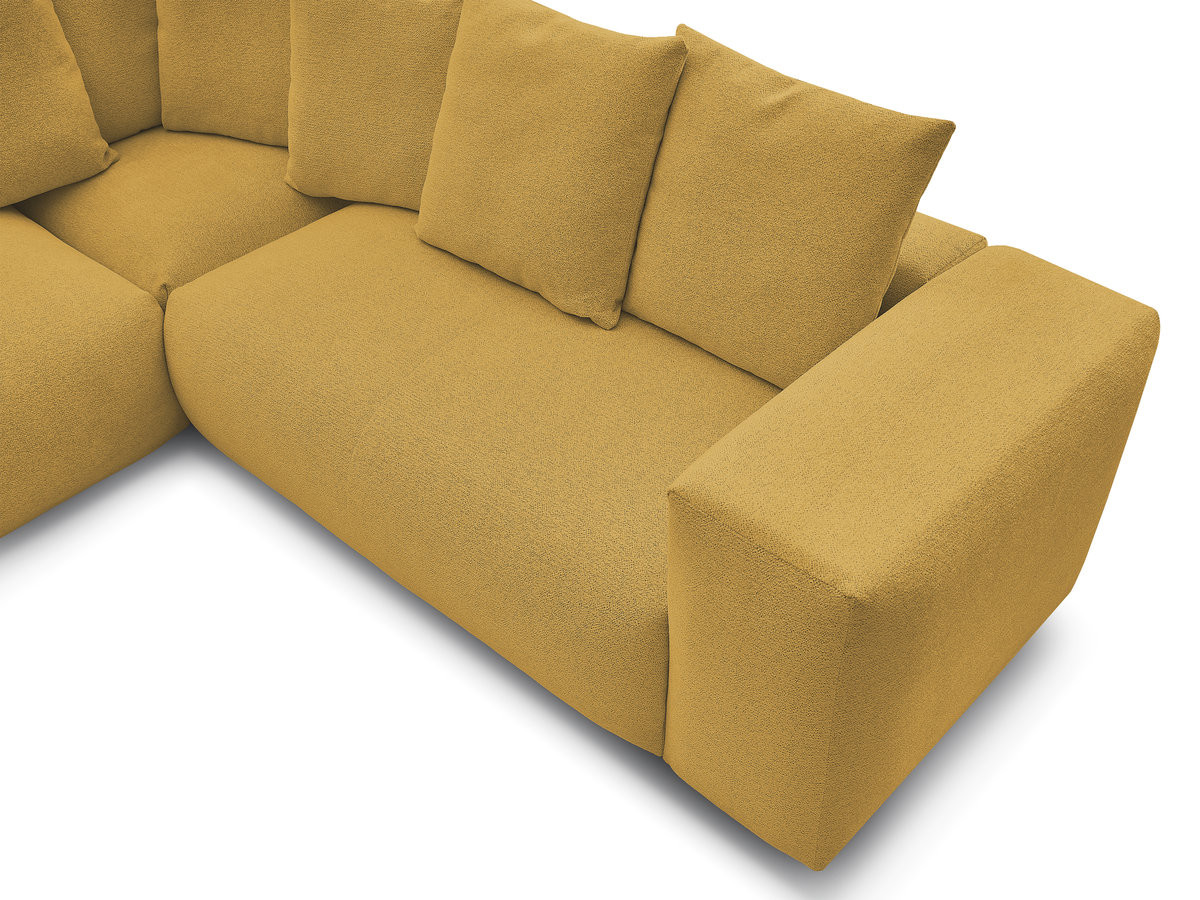Canapé d'angle fixe modulable VOLTAIRE avec 1 chauffeuse 2 places, 1 angle et 1 chauffeuse 1 place tissu chiné