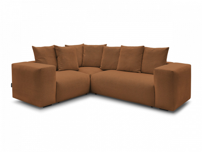 Canapé d'angle fixe modulable VOLTAIRE avec 1 chauffeuse 2 places, 1 angle et 1 chauffeuse 1 place tissu chiné