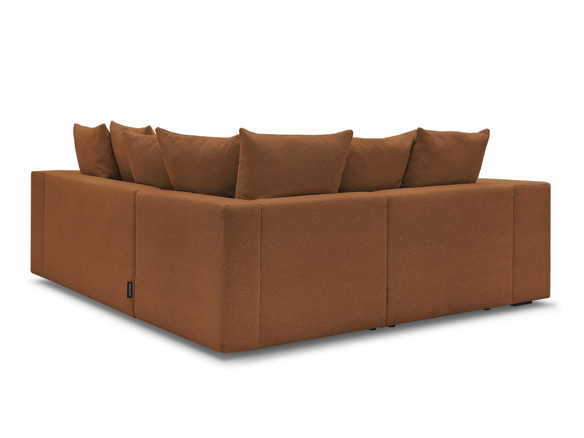 Canapé d'angle fixe modulable VOLTAIRE avec 1 chauffeuse 2 places, 1 angle et 1 chauffeuse 1 place tissu chiné