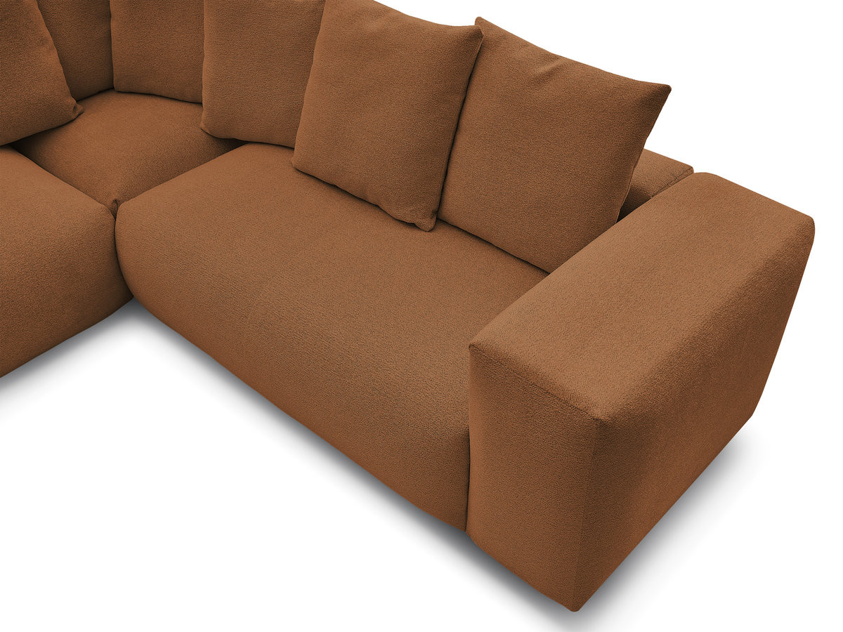 Canapé d'angle fixe modulable VOLTAIRE avec 1 chauffeuse 2 places, 1 angle et 1 chauffeuse 1 place tissu chiné