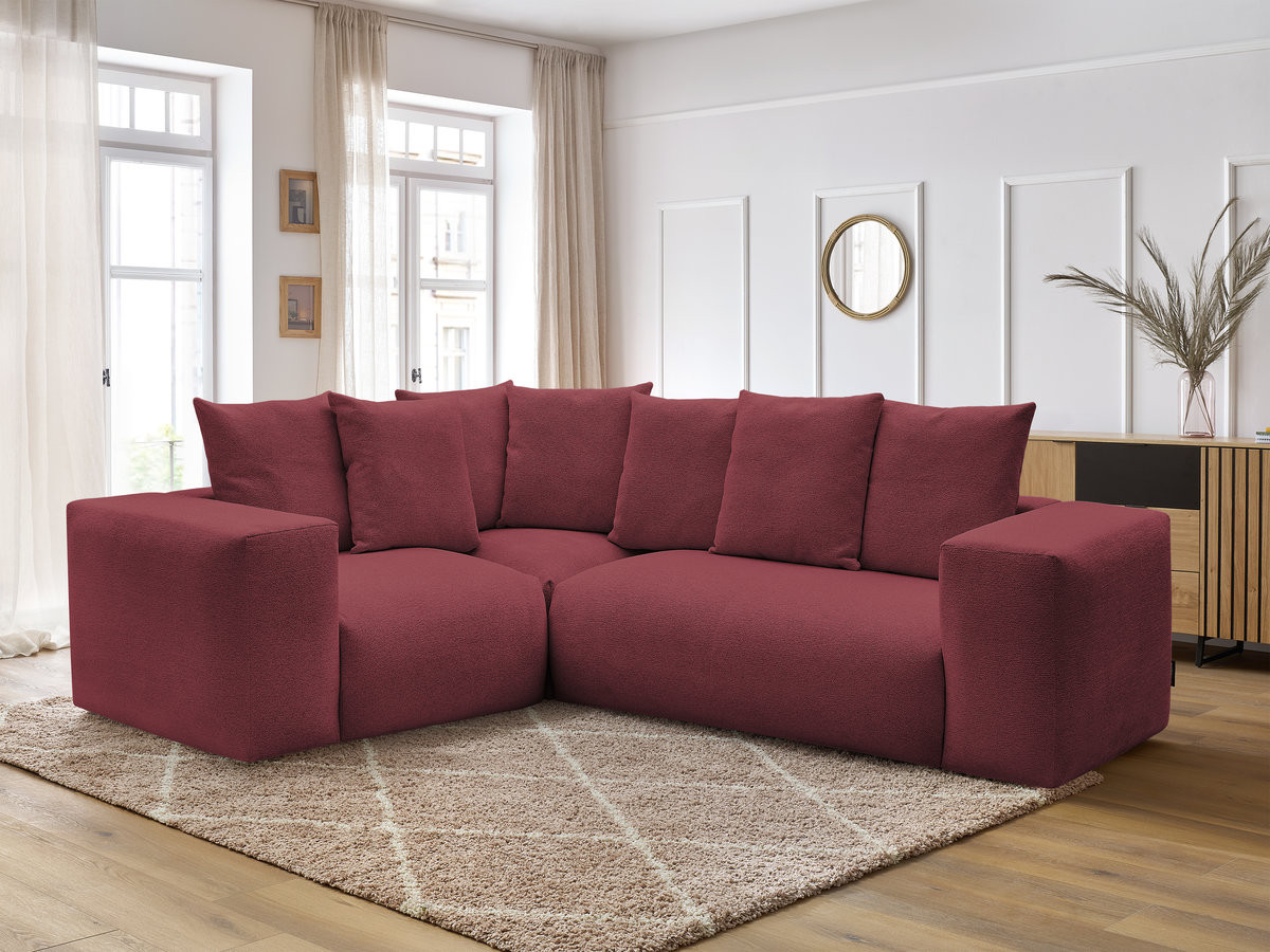 Canapé d'angle fixe modulable VOLTAIRE avec 1 chauffeuse 2 places, 1 angle et 1 chauffeuse 1 place tissu chiné