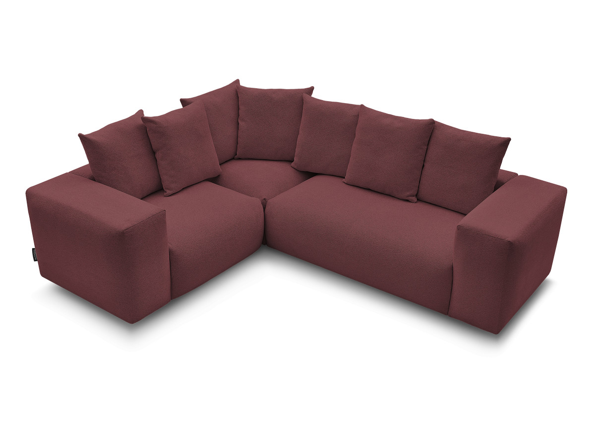 Canapé d'angle fixe modulable VOLTAIRE avec 1 chauffeuse 2 places, 1 angle et 1 chauffeuse 1 place tissu chiné