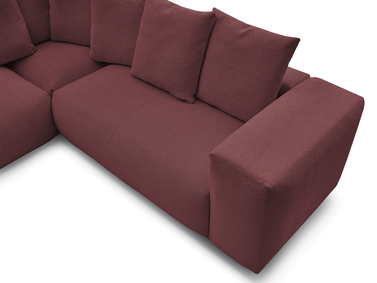 Canapé d'angle fixe modulable VOLTAIRE avec 1 chauffeuse 2 places, 1 angle et 1 chauffeuse 1 place tissu chiné