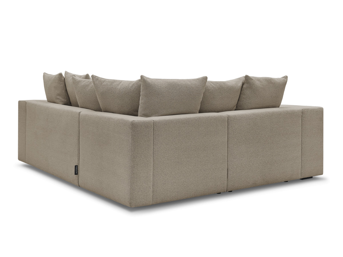 Canapé d'angle fixe modulable VOLTAIRE avec 1 chauffeuse 2 places, 1 angle et 1 chauffeuse 1 place tissu chiné