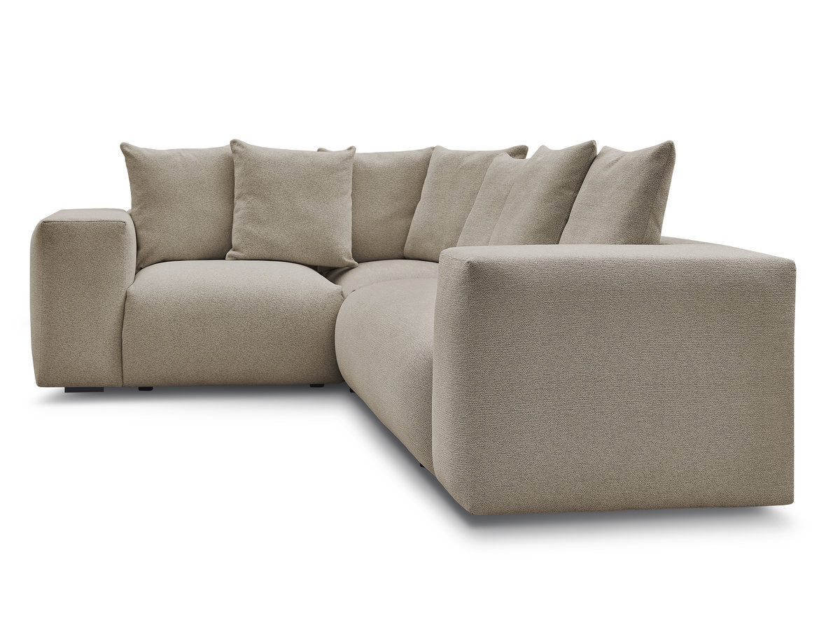 Canapé d'angle fixe modulable VOLTAIRE avec 1 chauffeuse 2 places, 1 angle et 1 chauffeuse 1 place tissu chiné