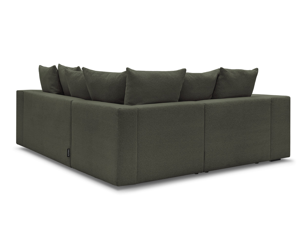 Canapé d'angle fixe modulable VOLTAIRE avec 1 chauffeuse 2 places, 1 angle et 1 chauffeuse 1 place tissu chiné