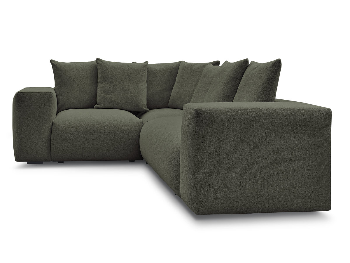 Canapé d'angle fixe modulable VOLTAIRE avec 1 chauffeuse 2 places, 1 angle et 1 chauffeuse 1 place tissu chiné