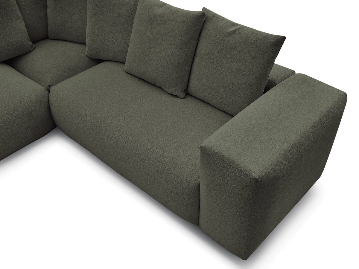 Canapé d'angle fixe modulable VOLTAIRE avec 1 chauffeuse 2 places, 1 angle et 1 chauffeuse 1 place tissu chiné
